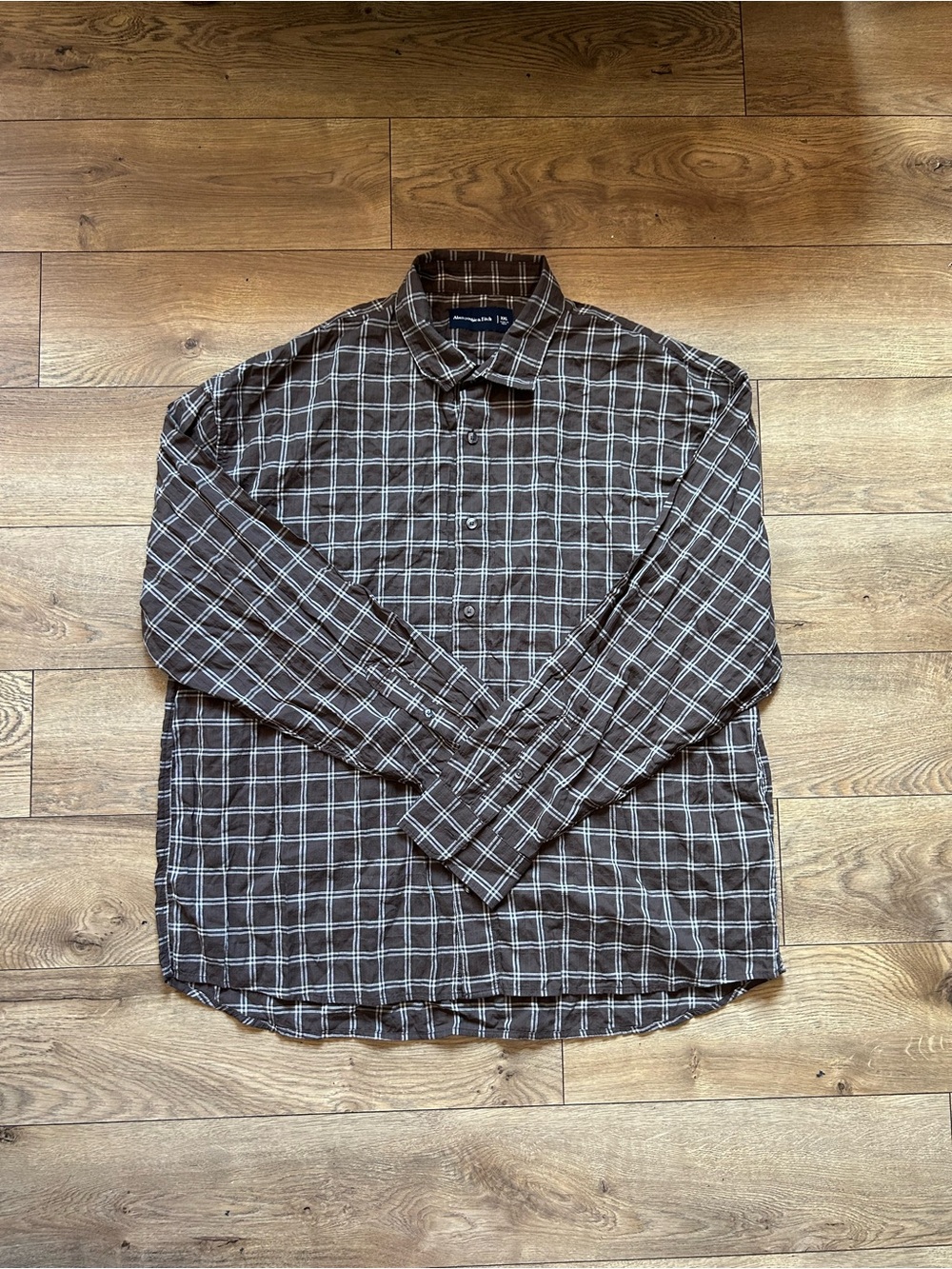 Abercrombie & Fitch NWT Brown Plaid Button-Up Long Sleeve Shirt